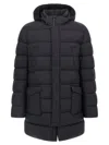 Herno Quilted Black Down Jacket With Detachable Hood In Black