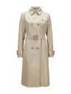 Herno Sand Cotton Gabardine Trench Coat In Gray