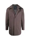 Herno Men's Carcoat Gore With Detachable Hood In Brown