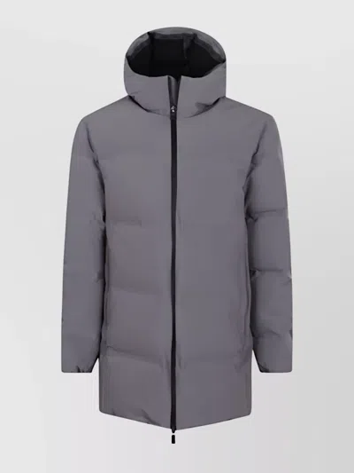 Herno Impact Padded Quilted Hooded Coat In Blue