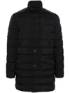Herno Black Mid-length Quilted Down Jacket In Black