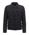 Herno Piumino Denim Jacket In Nylon Trapuntato In Black