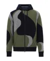 Herno Intarsia Knit Hood Jacket In Black