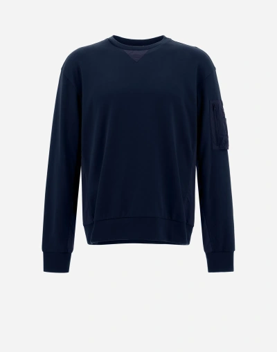 Herno Interlock Jumper And Ultralight Crease Sweatshirt In Navy Blue