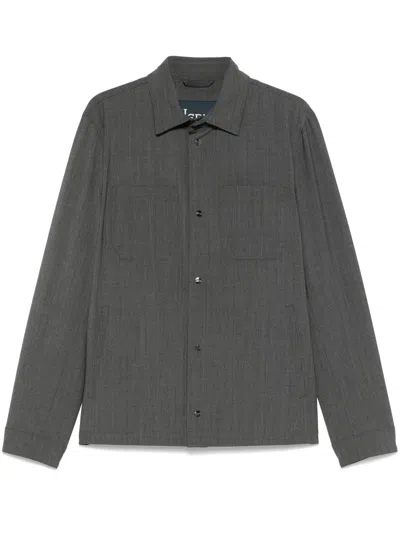 Herno Interlock-weave Shirt Jacket In Grey
