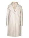 Herno Padded-bib Single-breasted Coat In Beige