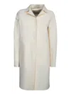 Herno Ivory Outerwear Coat With Classic Collar In Neutrals