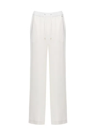 Herno Ivory Satin Pants In White