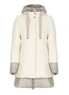 Herno High Neck Wool Padded Coat In Neutral