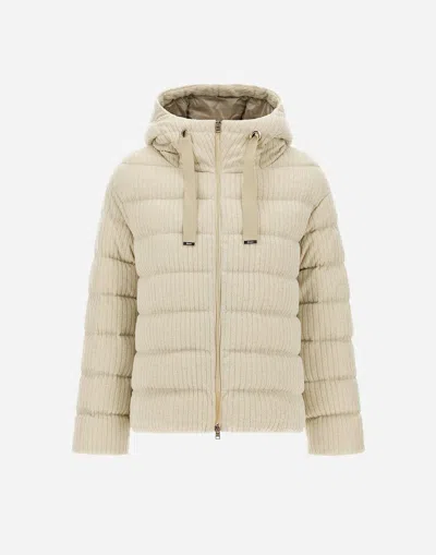 Herno Jacket In Shiny Ribbed Knit In Chantilly