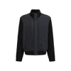 Herno Men Nylon And Wool Bomber Jacket