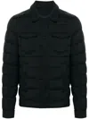 Herno Piumino Denim Jacket In Nylon Trapuntato In Black