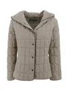 Herno Hooded Padded Jacket Long Sleeves In Neutral