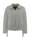 Herno Padded Ribbed Collar Down Jackets In Gray