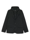 Herno Tailored Black Jacket With Detachable Hood In Black