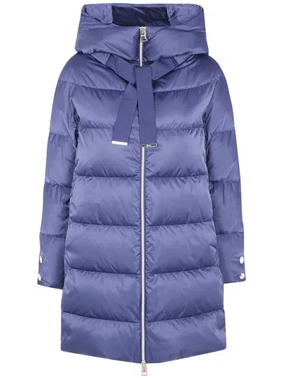 Herno A-shape Hooded Jacket In Blue