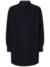 Herno Oversized Jacket In Black Stretch Nylon In Black