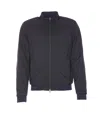 Herno High Collar Bomber Jacket With Side Pockets In Blue
