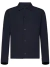 Herno Point Collar Jacket With Three Patch Pockets In Blue