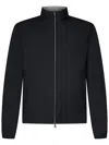 Herno Reversible Navy Blue And Grey Jacket In Black