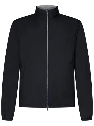 Herno Reversible Navy Blue And Grey Jacket