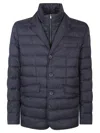 Herno La Giacca Water Resistant Down Blazer With Removable Bib In Blue