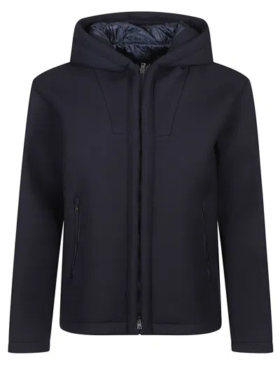 Herno Hooded Casual Jacket In Blue