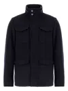 Herno Wool Cashmere And Ecoage Field Jacket In Blue
