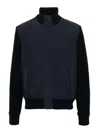 Herno Men Nylon And Wool Bomber Jacket In Blue