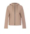 Herno Zip-up Hooded Jacket In Brown