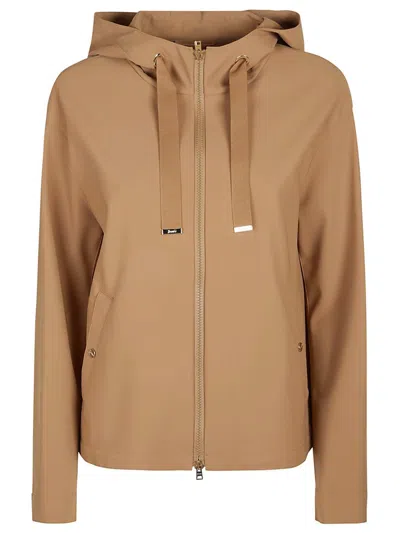 Herno First Act Cropped Jacket In Brown