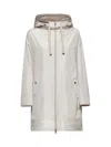 Herno Women Beige New Techno Taffeta Hooded Parka In Chantilly