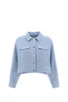 Herno Cotton Paillettes Jacket In Clear Blue