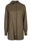 Herno Hooded Longline Jacket Adjustable Cuffs In Green