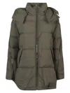 Herno Technical Fabric Down Jacket In Green