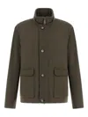 Herno High-neck Buttoned Jacket In Green