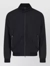 Herno Jacket High Collar Side Zip Pockets In Black