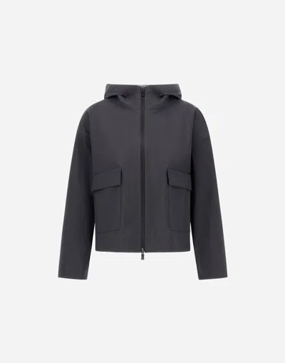 Herno Jacket In 3 Layers Tech-merino In Blue