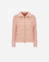 Herno Jacket In Cashmere, Silk And Knit In Light Pink