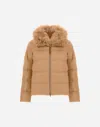 Herno Jacket In Cashmere, Silk And Monogram In Brown