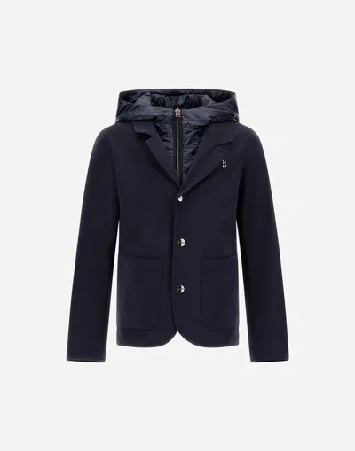 Herno Kids' Jacket In City Life And Nylon Ultralight In Blue