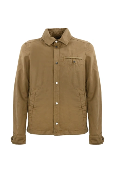 Herno Jacket In Cotton And Linen Blend In Cammello