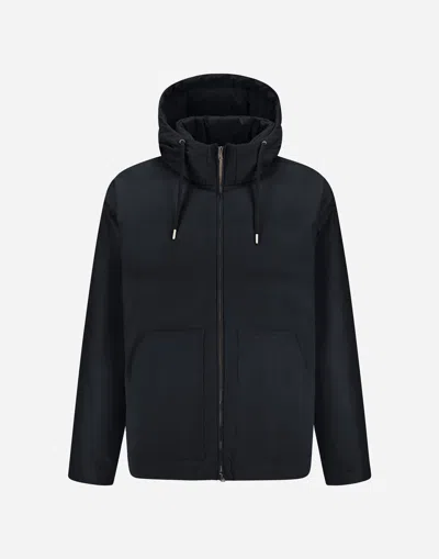 Herno Hooded Zip-up Down Jacket Clothing In Blue