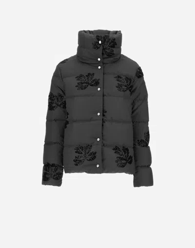 Herno Jacket In Embroidered Flannel In Gray