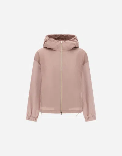 Herno Jacket In Fresh Stretch Viscose And New Techno Taffeta In Pink