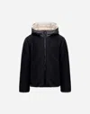 Herno Jacket In Gloss And Teddy Fabric In Black