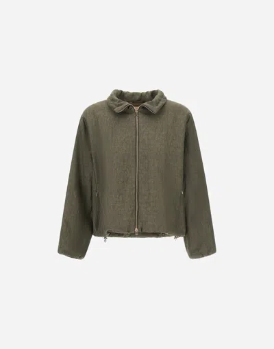 Herno Jacket In New Linen In Green