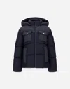 Herno Jacket In Nylon Chamonix And Herringbone Wool Flannel In Blue