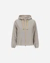 Herno Jacket In Nylon Iconic Print In Camel