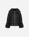 Herno Jacket In Nylon Ultralight And Lady Alternative Fur In Black